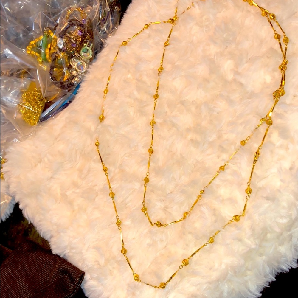 Gold necklace long